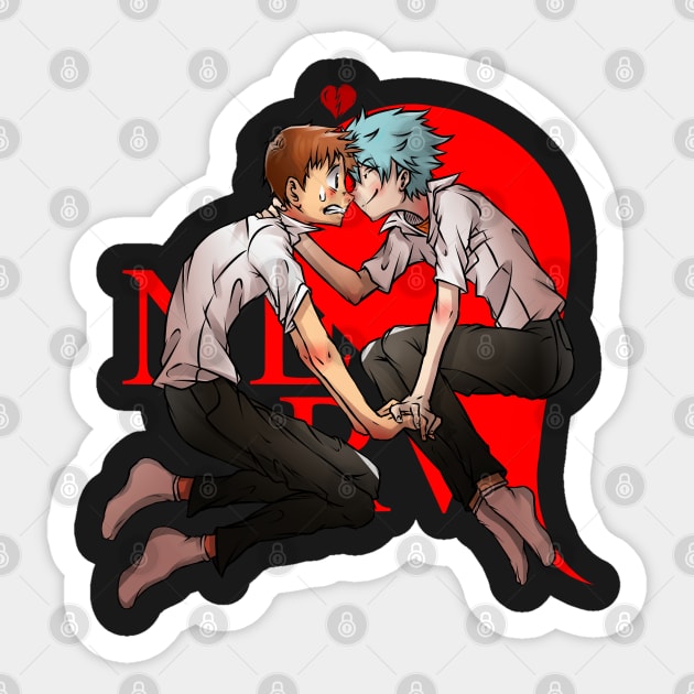 Shinji and Kaworu Loves! Sticker by LucasBrenner